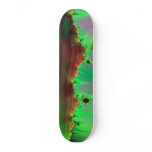 Alien Landscape in Green Skateboard