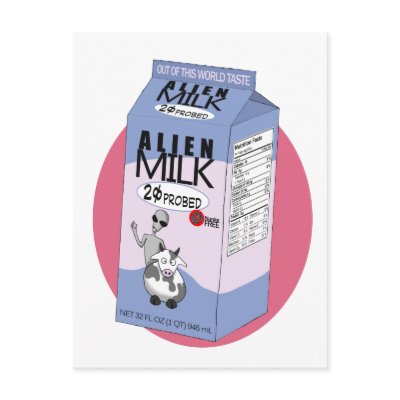 Alien Milk Postcard by MDKgraphics