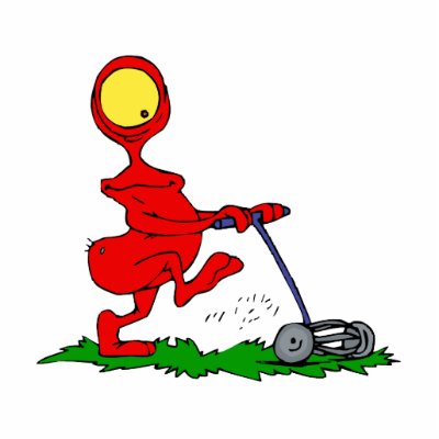 Alien Mowing Lawn Cut Outs by alien_nation