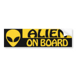 ALIEN ON BOARD bumper stickers