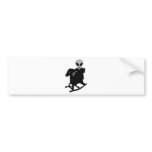 alien on rocking horse icon bumper stickers