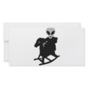 alien on rocking horse icon photo cards