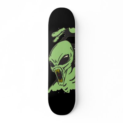Alien On The Attack Skate Decks by sagart1952