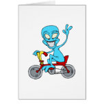 alien on tiny bicycle cards