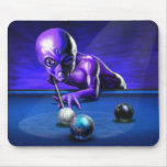 Alien Playing Pool Mouse Pad
