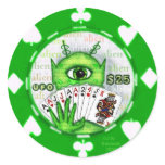 Alien Poker Chip Sticker
