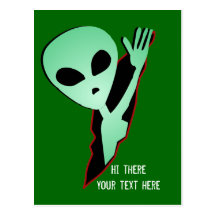 Alien postal greetings postcards