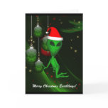 Alien Santa Christmas Ornament Greeting Card
