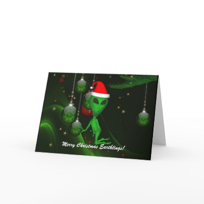 Alien Santa Christmas Ornament Greeting Card by ICAliens