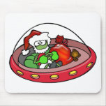 Alien Santa in UFO: Out of this world Christmas! mousepads
