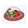 Alien Santa in UFO: Out of this world Christmas! Postcard