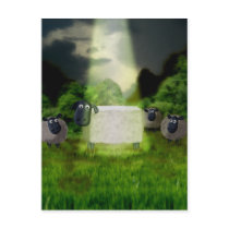 Alien Sheep Experiment Postcard