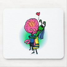 Alien Sister Hugging Brother Mouse Pads