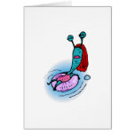 Alien Sister Relaxing in inner tube Greeting Card
