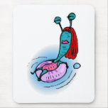 Alien Sister Relaxing in inner tube Mouse Pads