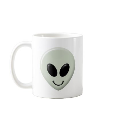 Alien Smiley Face Mug by tshirtmonkey
