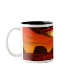 Alien spacecraft over an alien planet, computer mug