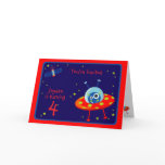 Alien Spaceship Birthday Party  Invitation Card