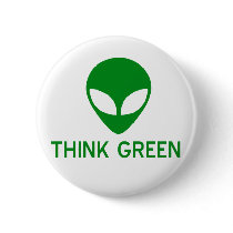 Alien Think Green Button