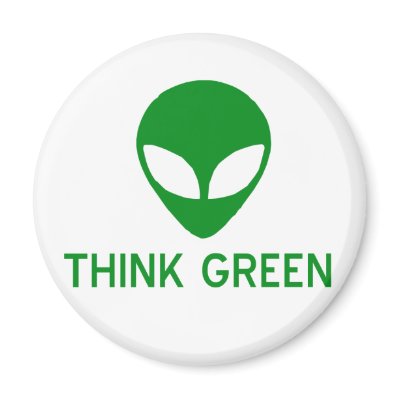Alien Think Green Magnet by alternateworlds