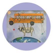 Alien Transport System Round Stickers