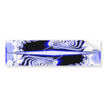 Alien Tropics - Fractal Art Design. Blue and White Bumper Sticker