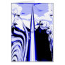 Alien Tropics - Fractal Art Design. Blue and White Greeting Cards