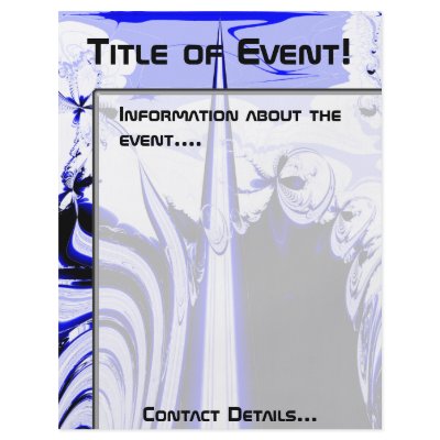 Alien Tropics - Fractal Art Design. Blue and White Personalized Flyer by PsyborgAli