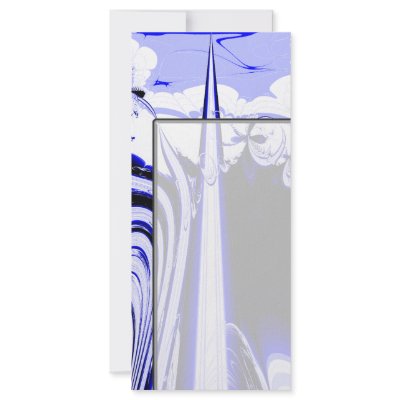 Alien Tropics - Fractal Art Design. Blue and White Rack Card Template by PsyborgAli