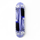 Alien Tropics - Fractal Art Design. Blue and White Skateboard Decks