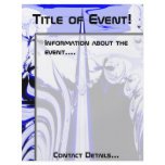 Alien Tropics Fractal. Blue & White. Flyer Modern!