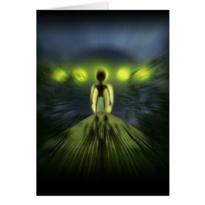 Alien Visitor Greeting Card by gravityx9