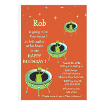 Alien Visitors - kids birthday invitation-2
