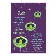 Alien Visitors - kids birthday invitation-3