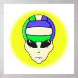 alien volleyball extreme sports design poster