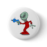 Alien with ray gun button