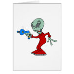Alien with ray gun cards