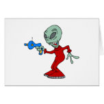 Alien with ray gun cards