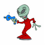 Alien with ray gun photo sculptures