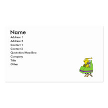 Alien yellow coaster business cards