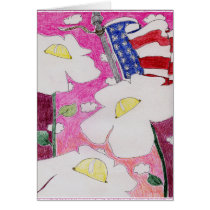 Alienated Soul: Three Flowers US Flag Pink Sky