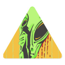Aliens and Human Blood Triangle Stickers