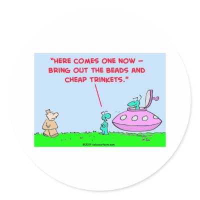 aliens cheap trinkets beads round stickers by rexfmay