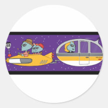 Aliens On Vacation Sticker
