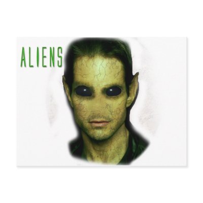 Aliens Postcard by zmandesigns