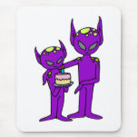 aliens say happy birthday mouse pad
