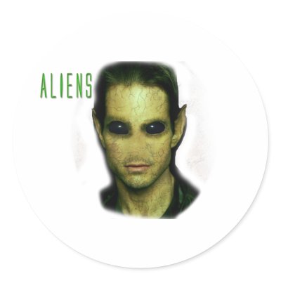 Aliens Stickers by zmandesigns