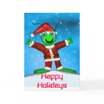 Aliens's First Snowfall Greeting Card
