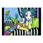 "Alisha" Candy Rainbow Parrot Fae Art Card
