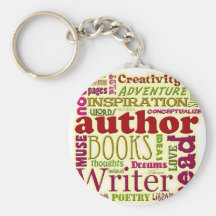All About Authors red Key Chain